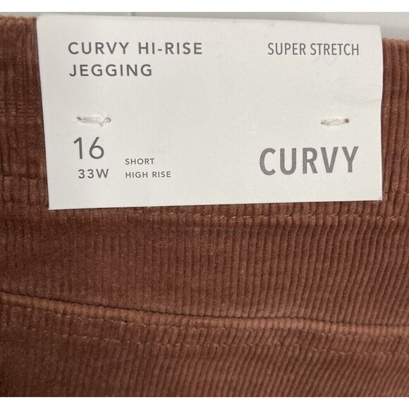 American Eagle Curvy Hi-Rise Corduroy Jeggings Size‎ 16 Short (33W) Buttonfly - Picture 4 of 6